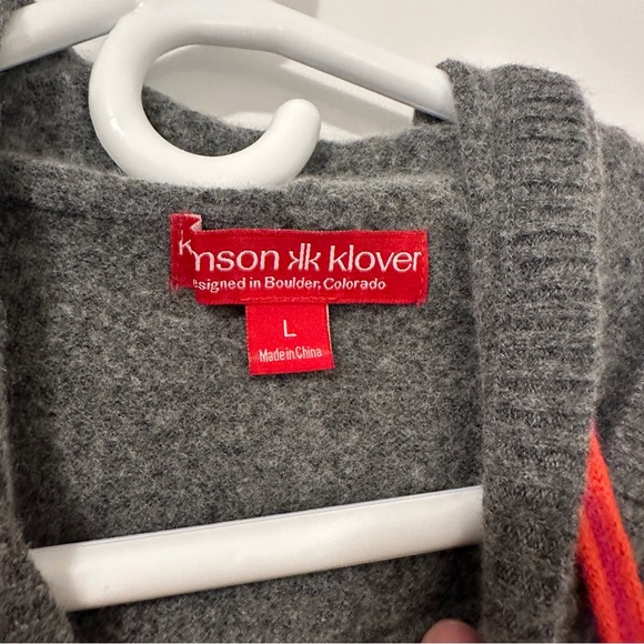 Krimson Klover Grey Apres Ski Cashmere Wool Blend Sweater Size Large Womens - Picture 5 of 10